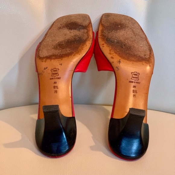 Via Spiga Genuine Leather Sandals Red - Picture 5 of 5